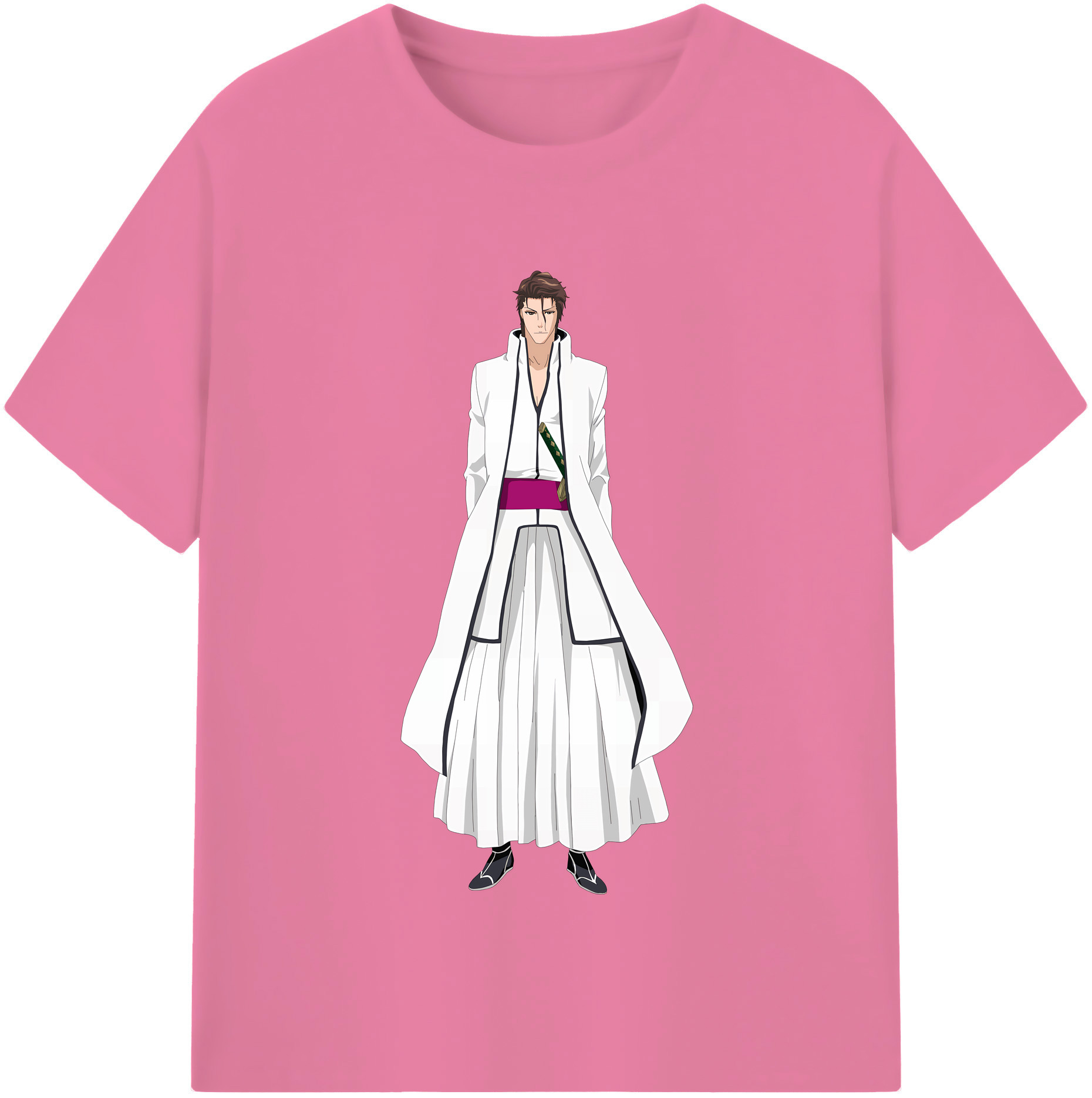 （画像用） ブリーチ 藍染 惣右介（あいぜん そうすけ） BLEACH Aizen Sousuke 綿100％半袖Tシャツ（フロントプリント）